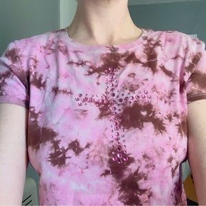 Swarovski Crystal Cross Tie Dye Tee XL